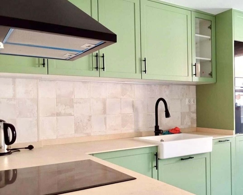 Reforma Cocina Verde Menta